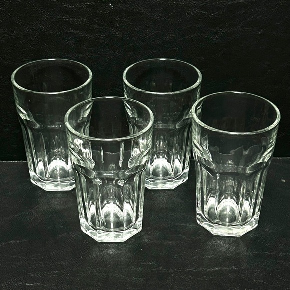 Libbey Other - Libbey DuraTuff Glass Tumblers Set of 4 Vintage Clear 8 Paneled 12oz USA